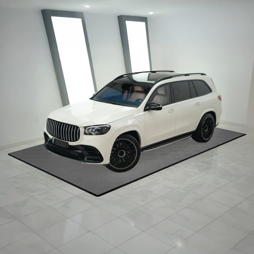 Vented Modular Interlocking Flooring Tiles & Edges 120 x Grey Single Garage Heavy Duty Floor Mat Showroom Workshop Outdoor Polypropylene Anti Slip Weather Resistant Drainage Channels 3.2m x 6m 19.2m2