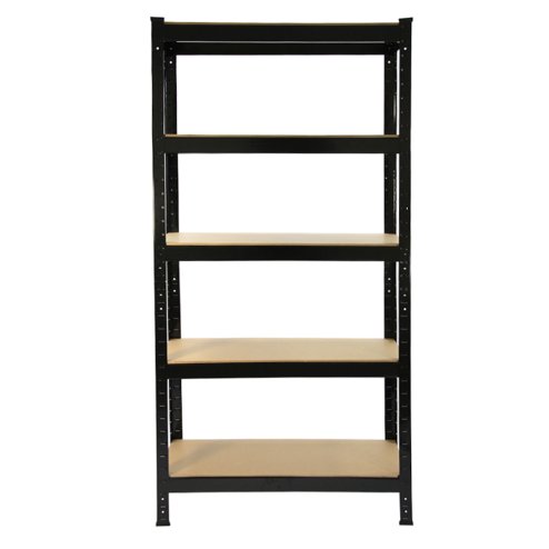 Monster Racking Storage Shelving 75cm Heavy Duty Garage 5 Tier Black Steel Shelf Unit 75cm x 30cm x 150cm