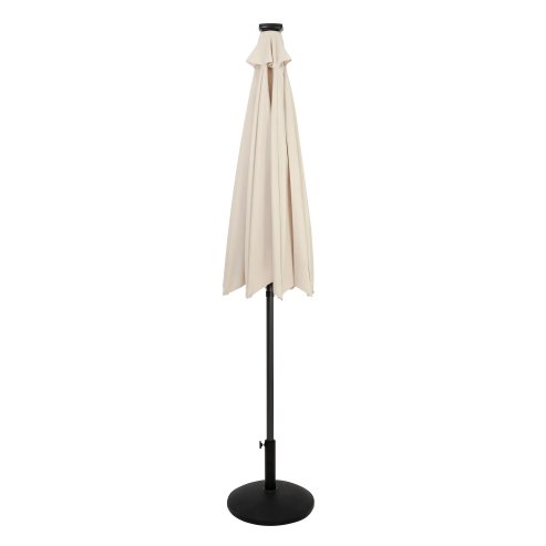 LED Tilt Parasol 2.7m With Tilt Base - Cream