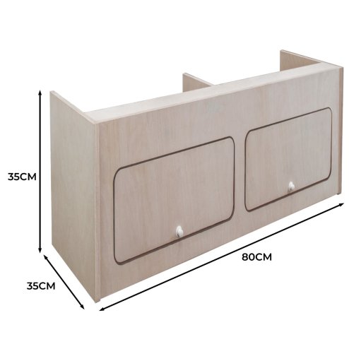 Campervan Overhead Cabinet 2 Door Top Locker Central Divider Camper Van Furniture Storage Lightweight Solid Birch Plywood Unpainted Soft Close Hinges Push Button Locks Pre Drilled Holes Fixing Kit