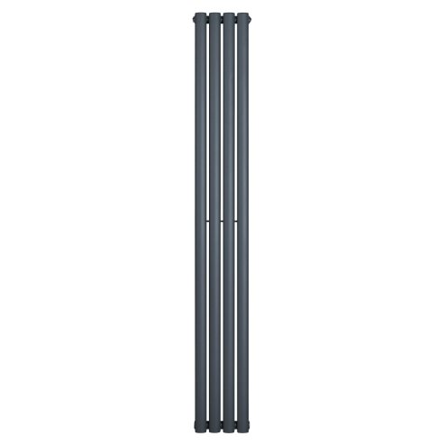 Oval Single Column Radiator - 1800 x 240mm - Anthracite Grey
