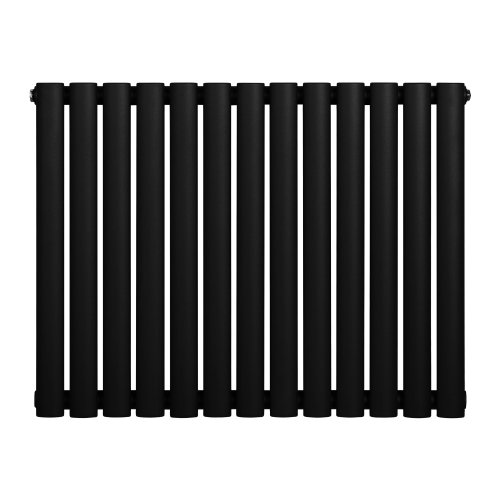 Oval Single Column Radiator - 600 x 780mm - Black