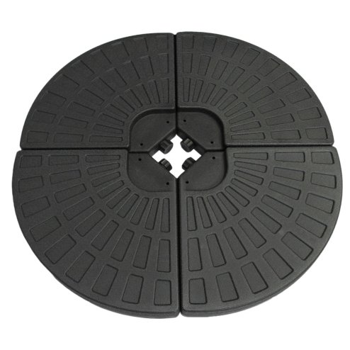Monster Shop Dark Grey Fan Cantilever Parasol Base Garden Patio Outdoor Umbrella Weight Stand Sand Water Filled Garden Furniture 100cm x 100cm x 7cm
