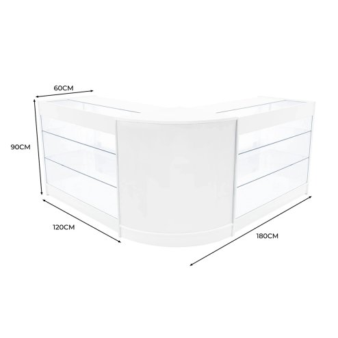 Helios LED Shop Counter Set CM60 & 2 x K1200 - White