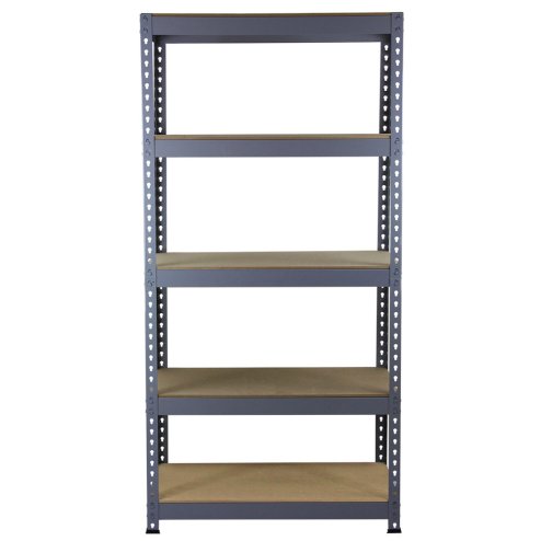 Garage Shelving Storage 5 Tier Heavy Duty Racking 200kg/shelf, Q-Rax Grey 90cm x 182.5cm x 50cm