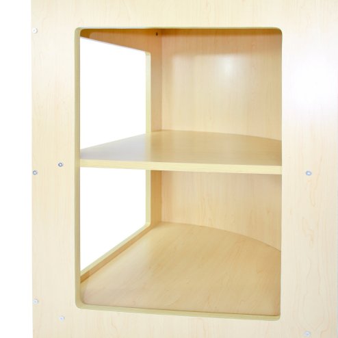 MonsterShop CM60 Corner Shop Counter Retail Showcase Display Cabinet, Maple, 120 x 90 x 60cm