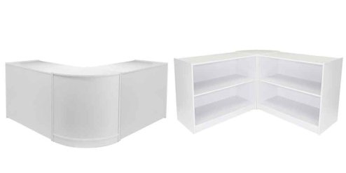Monster Shop Zodiac A1200 CM60 Shop Installation Exhibition Reception Shop Counter Display Cabinet Shop Counter Retail Sales Counter Checkout Table Reception Counter Counter in Brilliant White
