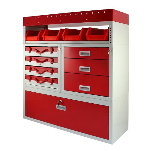 Monster Racking Firecracker Secure Van Racking Garage Storage Unit Red 101.6cm x 117.8cm x 36cm