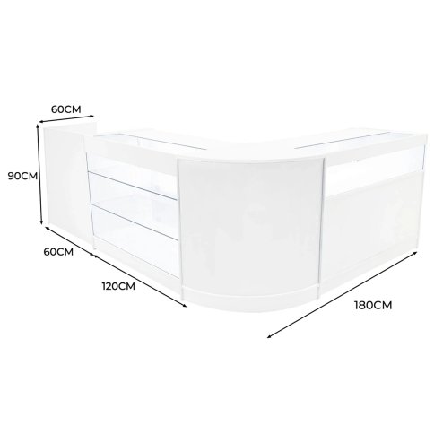 Polaris LED Shop Counter Set K1200, B1200, TB60 & CM60 - White