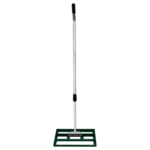 Lawn Leveller 50cm x 32cm Levelling Rake Lute Heavy Duty Lightweight Galvanised Steel Aluminium Green 1.2 - 1.9m Extendable Handle Easy Grip Landscaping Garden Tool Grass Soil Artificial Turf Compost