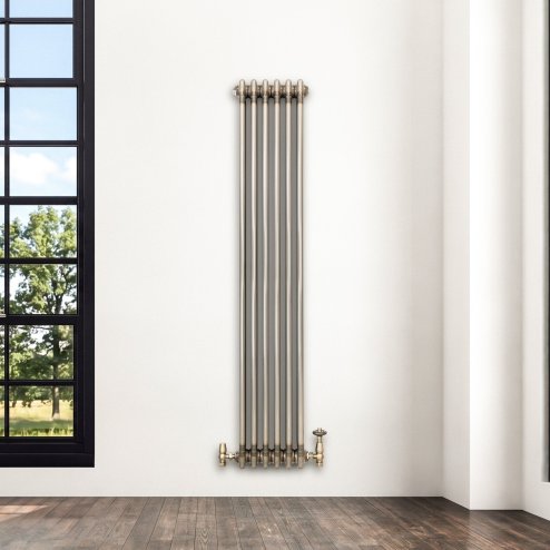 Traditional 3 Column Radiator - 1500 x 290mm - Raw Metal