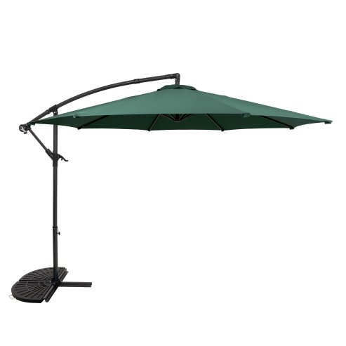 Cantilever Parasol 3m With Half Fan Base - Green