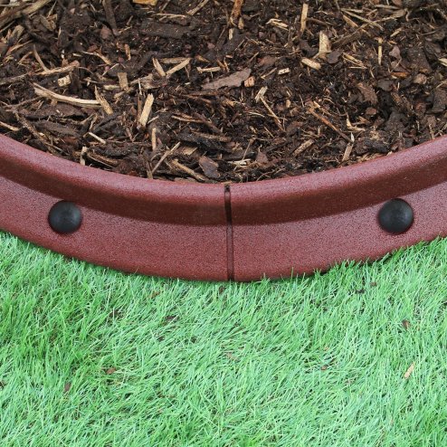 Flexible Lawn Edging Garden Border Grass Pathways Path Edge Vegetable Plot Flowerbed Raised Borders Rubber Artificial Grass Terracotta | Pack of 16 x 1.2m
