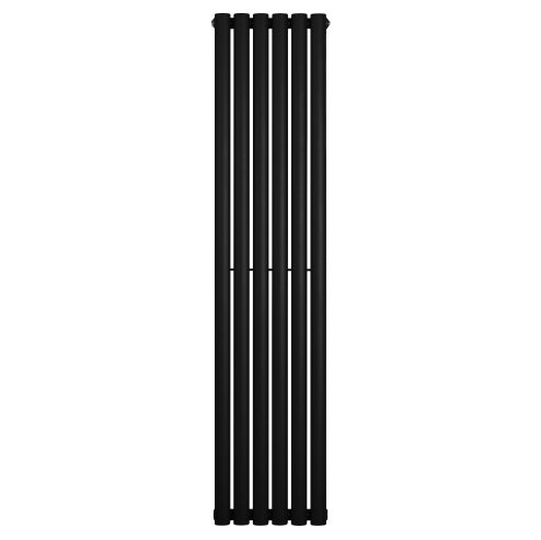 Oval Single Column Radiator - 1600 x 360mm - Black