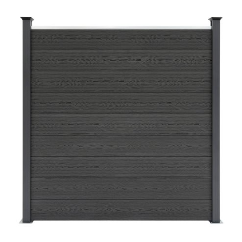 Composite Fence Panel x 8 & LED Posts x 9 - Grey