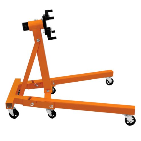 Engine Gearbox Support Stand 900kg 2000LBS Folding Legs Heavy Duty Swivel Transmission 360 Degree Rotation 810mm Work Height 6 Wheels 2 Brakes 4 Mounting Arms Professional Car Trolley Garage Workshop