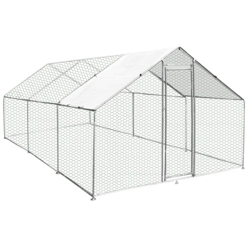 Walk In Chicken Run Cage Coop 4m x 6m x 2m Dog Pen House Kennel Large Metal Enclosure Rabbits Ducks Poultry Roof Cover Shelter Sunshade Pets Outdoor Backyard Farm Animal