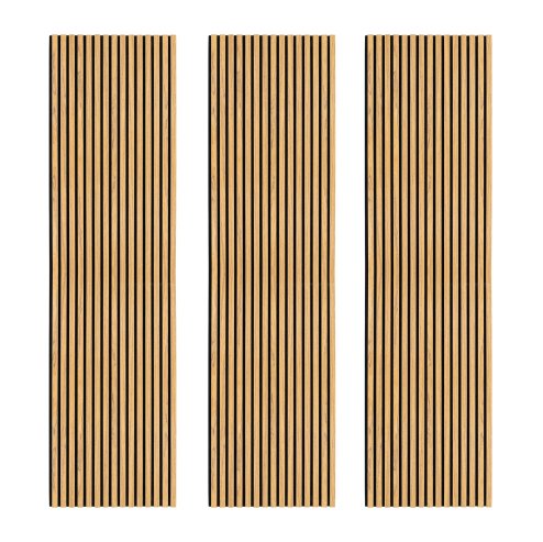 Acoustic Slat Wall Panels x 3 - Oak