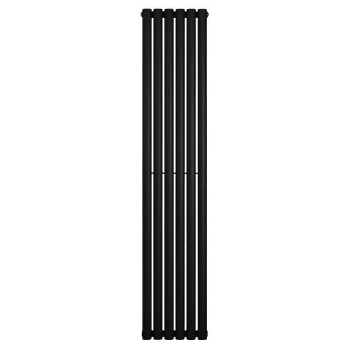 Oval Single Column Radiator - 1800 x 360mm - Black