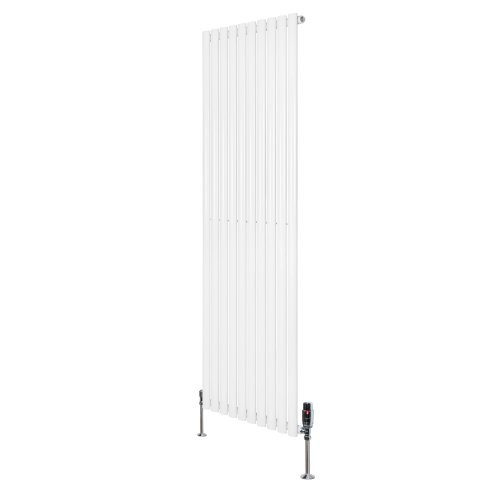 Oval Single Column Radiator & Valves - 1800mm x 600mm - White
