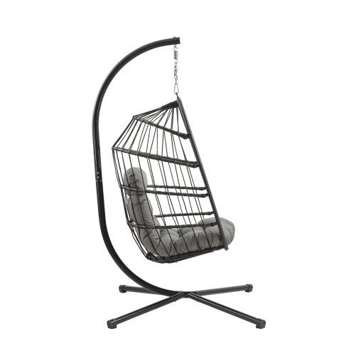 Rattan Hanging Egg Chair - Black