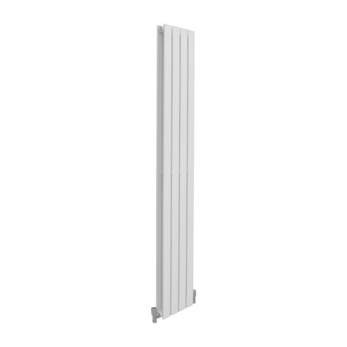 Designer Radiators 160 x 28cm Flat Panel Modern Central Heating Gloss White Vertical Column Double Panel Wall Mounted Slimline Kitchen Living Room Bathroom Commercial Cleaning Brush & Fixing Kit