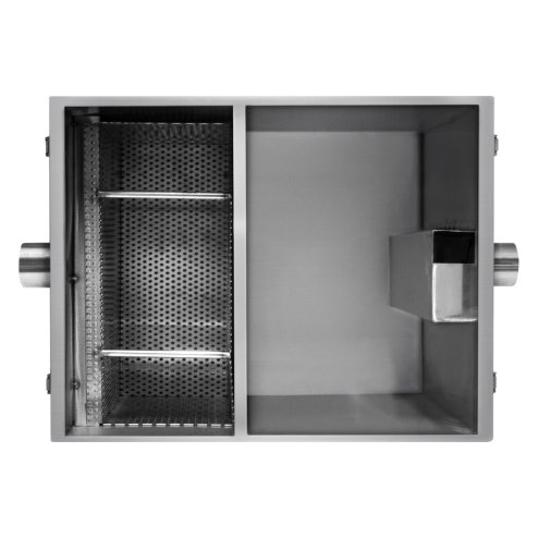 Commercial Grease Trap 35L Under Sink Interceptor 5KG Stainless Steel Waste Fat Oil Water Separator Filter Restaurant Kitchen Takeaway Hotel Cafe 50mm Inlet Outlet Compact 33cm H x 29cm W x 39cm D