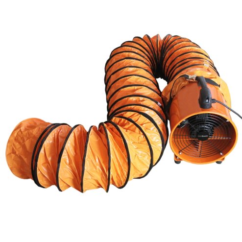 Dust Extractor Ventilation Fan 300mm Portable 6m Duct Hose Workshop Fume Air Blower Industrial PVC Ducting Ventilator