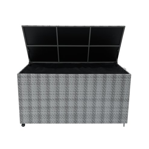 Rattan Cushion Storage Box 700L - Grey