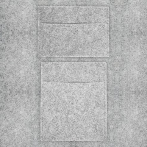 Fabric Storage Pouches 2 Pack 2 Sizes Silver Grey Car Motorhome Camper Van Matching Lining Tool Paperwork Document Pocket Organiser Holder Accessories Portable Fixed 100% Polypropylene 3mm Thick