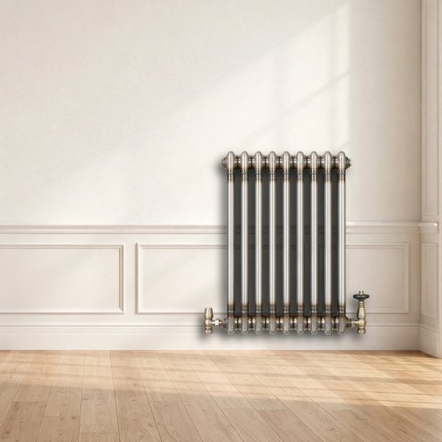 Traditional 2 Column Radiator - 600 x 425mm - Raw Metal