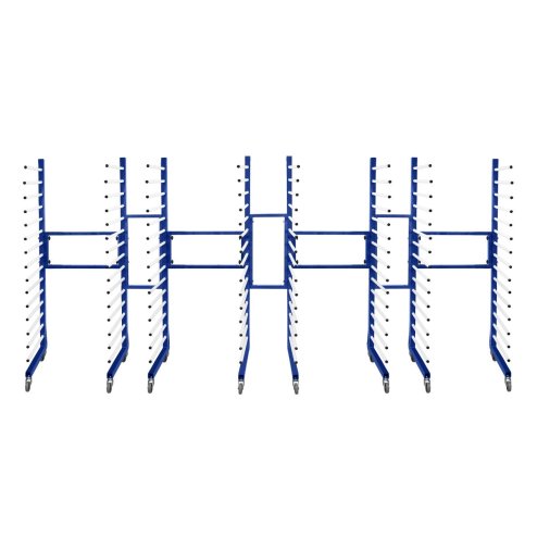 Combi Spray Drying Rack Trolley x 4 & 3 x 2 Way Connector Joining Kit Paint Shop Dry Storage 4 Heavy Duty 360 Degree Castors Mobile 15 Layers Per Rack 25kg Per Layer 375kg Capacity Adjustable Width