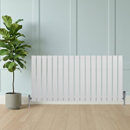 Flat Single Column Radiator - 600 x 1190mm - White