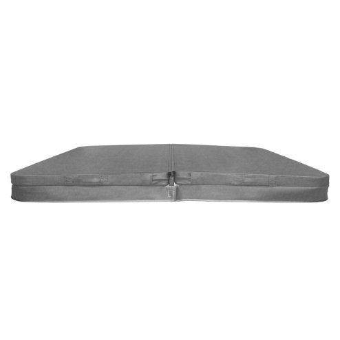 Hot Tub Cover Spa Lid 220cm x 220cm Square Grey Hard Top Weatherproof PVC Leather Foam 25KG/m3 Density Galvanized C-Channel UV Mildew Flame Resistant