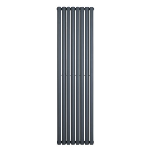 Oval Single Column Radiator - 1800 x 480mm - Anthracite Grey
