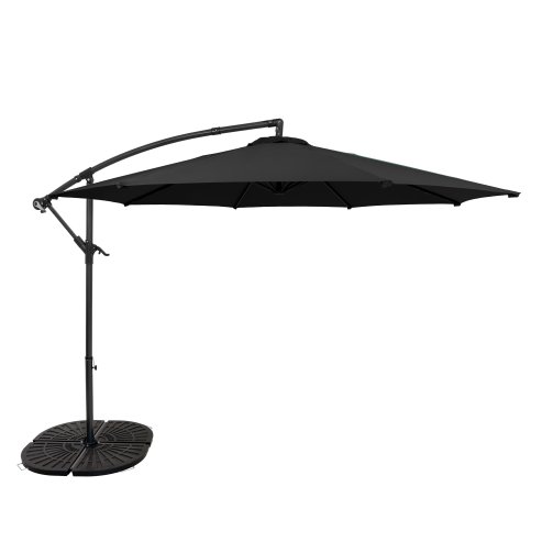 Cantilever Parasol 3m With Full Fan Base - Black