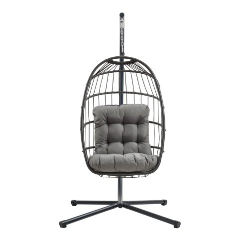 Rattan Hanging Egg Chair - Black