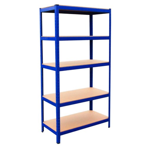 Racking Shelving Unit Boltless 5 Tier Garage Shelves Storage Organisation Workshop Shed Heavy Duty Steel Racks- 5 x 75cm wide racking, 2 x 90cm wide racking, 1 x workbench and 1 x rubber mallet
