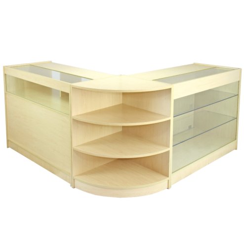 MonsterShop Retail Counter Maple Shop Display Storage Cabinets Lockable Showcase Aquarius