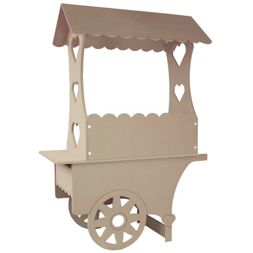 KuKoo Mini Candy Cart, Wedding Favours Sweet Stall Birthday Christening, MDF Table Wood Stand