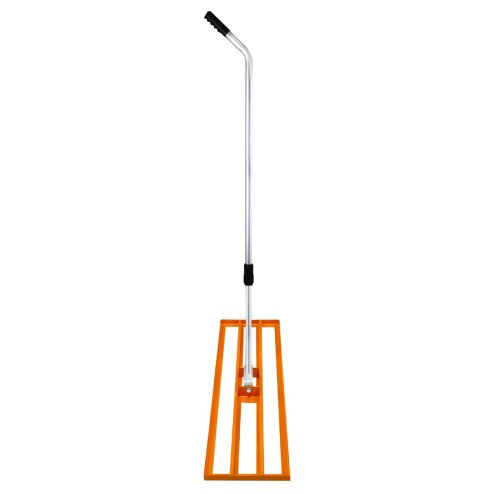 Lawn Leveller 100cm x 32cm Levelling Rake Lute Heavy Duty Lightweight Galvanised Steel Aluminium Orange 1.2 - 1.9m Extendable Handle Easy Grip Landscaping Garden Tool Grass Soil Artificial Turf Gravel