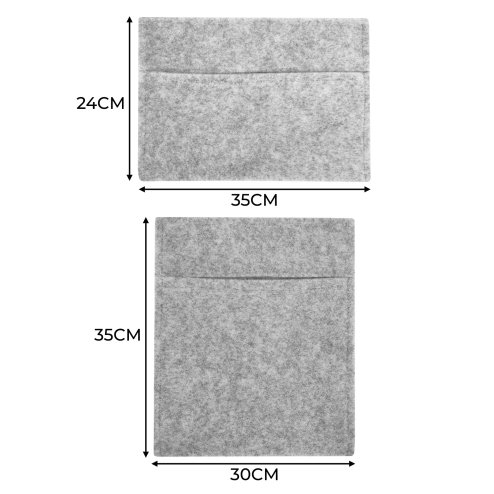 Camper Van Lining & 2 x Storage Pouches Silver Grey Carpet 4 Way Stretch 2m Wide 11m2 Coverage Car Motorhome Vehicle Interior Campervan Conversion 2 Size Tool Paperwork Document