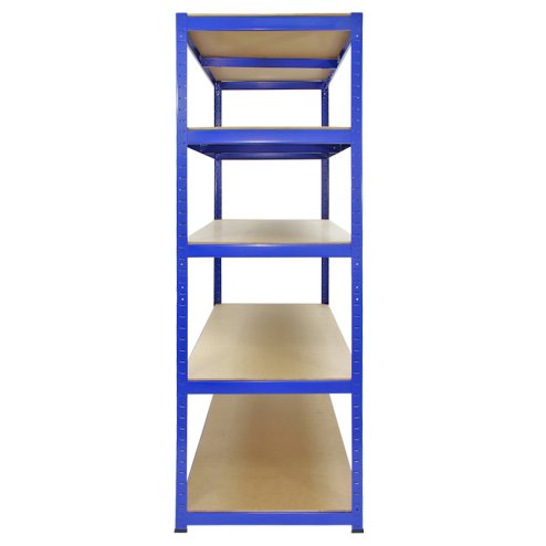 T-Rax  Garage Shelving Unit Extra Wide - 5 Tier Heavy Duty Rack for Storage Steel Utility Shelves | Metal & MDF Boltless Racking Assembly System | 1800KG Capacity | 360KG Per Shelf, Blue