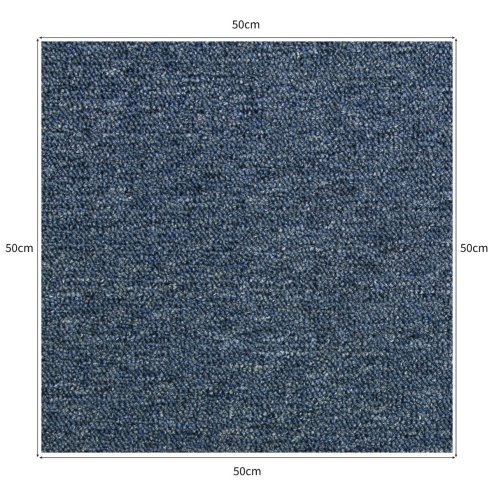 Carpet Tiles 40 x Storm Blue & Platinum Grey 10 Metres Squared Commercial Hard Wearing Heavy Duty Domestic Premium Office Home Flooring 50cm x 50cm MonsterShop