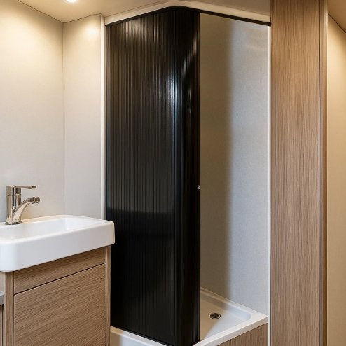 Tambour Shower Door ? Black