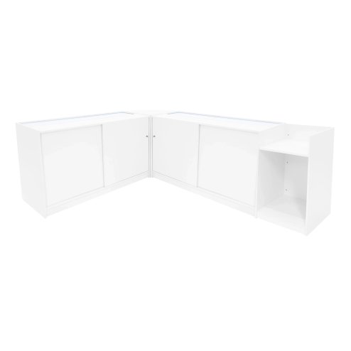 Luna LED Shop Counter Set CM60, TB60 & 2 x B1500 - White