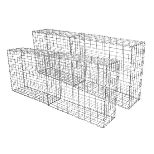 Gabion Baskets Cages Mesh Wire Galvanised Steel Outdoor Stone Basket Spiral Retaining Wall Planter Garden / 100 x 80 x 30cm / 4 Pack