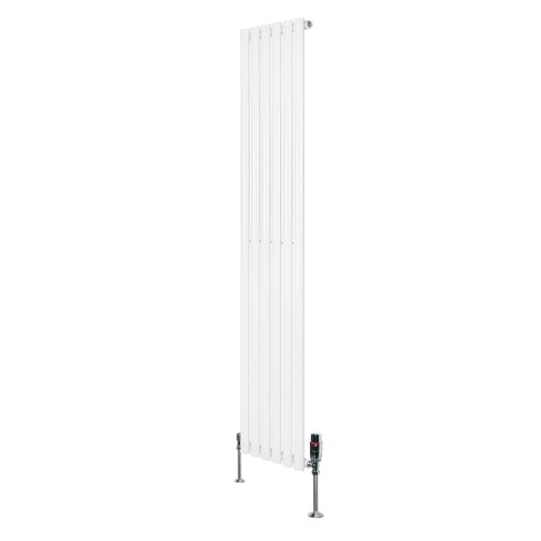 Oval Single Column Radiator & Valves - 1800mm x 360mm - White