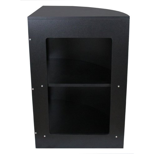 MonsterShop CM60 Corner Shop Counter Retail Showcase Display Cabinet, Black, 120 x 90 x 60cm