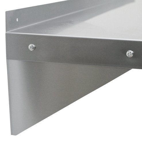 KuKoo Commercial Catering Corrosion Resistant x 2 Stainless Steel Kitchen Wall Shelf & Free Microfiber Cloths 1400mm x 300mm